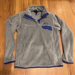 Patagonia Women’s Gray and Blue Re-Tool Snap Pull Over Seeater